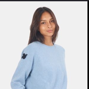 Freecity Loro Piana Light Blue Superlux 100% cashmere crewneck dove sweater